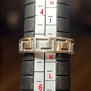 Vintage Geometric Greek Key Style Sterling Silver 925 Ring